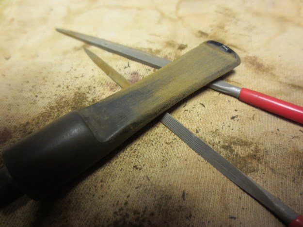 Figure 5 The underside of the stem with the filing and shaping bringing it into shape.