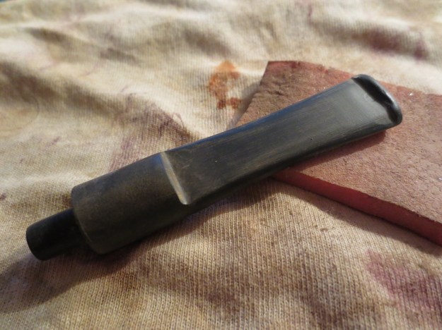 Figure 7 Topside of the stem. I sanded it with 320 grit sandpaper and then medium grit sanding sponge. It is beginning to take shape.