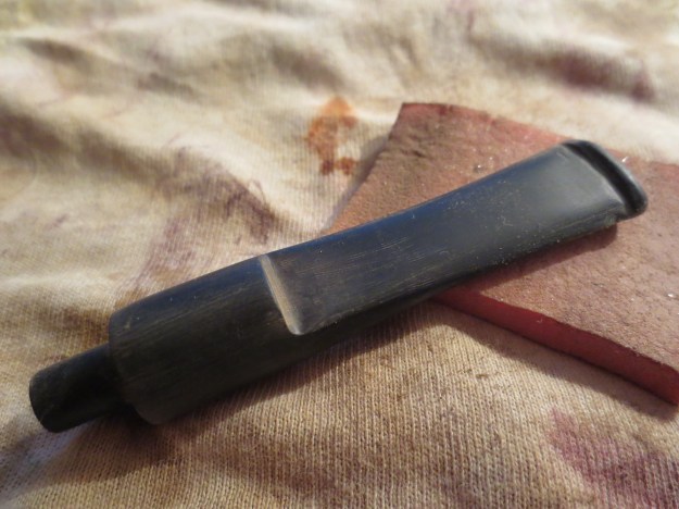 Figure 8 Underside of the stem- again sanded and shaped. The dents and edges are starting to be cleaned up.