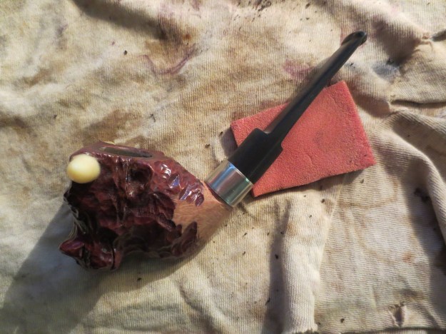 Figure 10 The finished stem shaped and inserted in the repaired shank. Left side view.