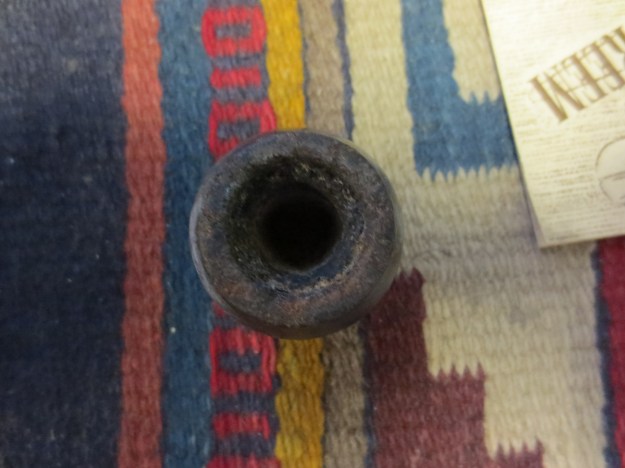 Top view of the unreamed pipe bowl showing its condition before cleaning
