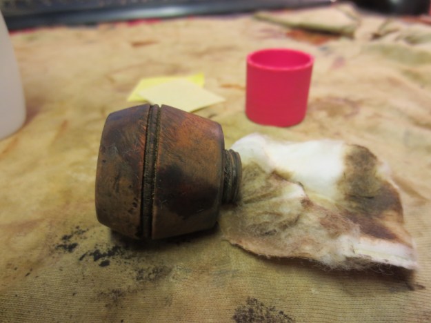 Wiping down the bowl with acetone