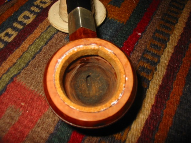 The gasket in place with the glue drying